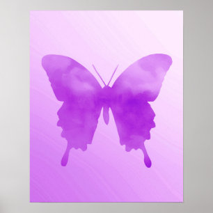 Poster Papillon aquarelle - Lavande et Violet