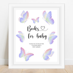 Poster Papillon aquarelle, livres pour bébé
