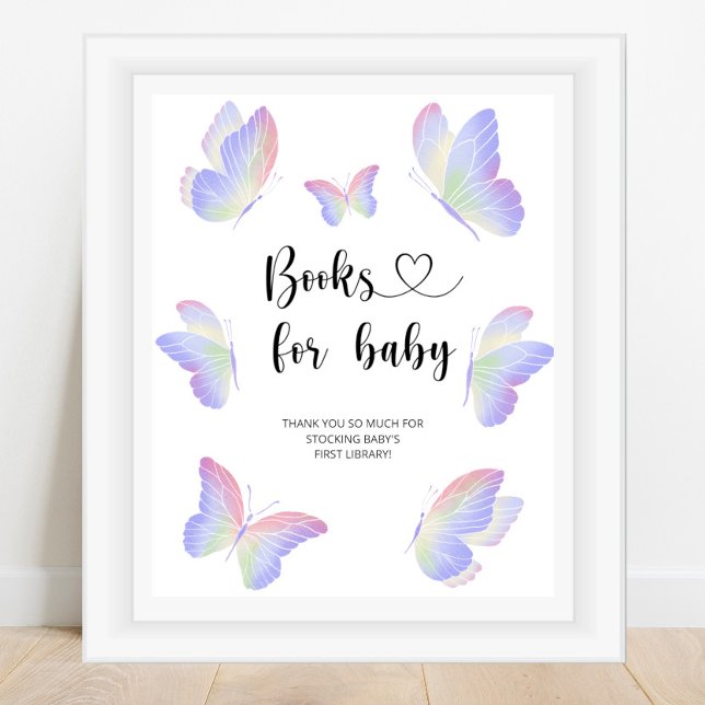 Poster Papillon aquarelle, livres pour bébé (Créateur téléchargé)