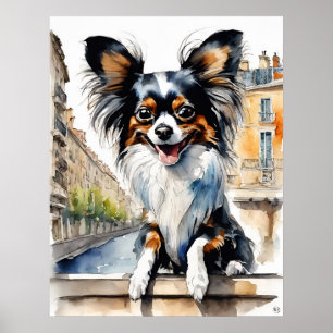 Poster Papillon - Art Chien Imprimer