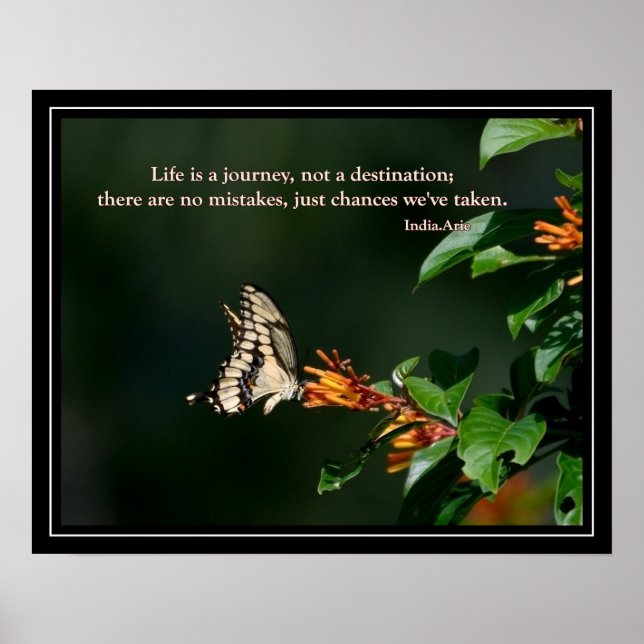 Poster Papillon avec citation India Arie (Devant)