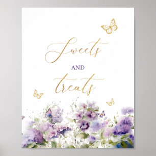 Poster Papillon baisers bonbons friandises fleurs Baby sh