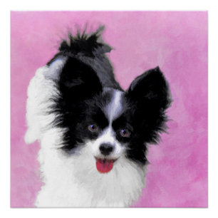 Poster Papillon (blanc et noir) Peinture - Chien Art