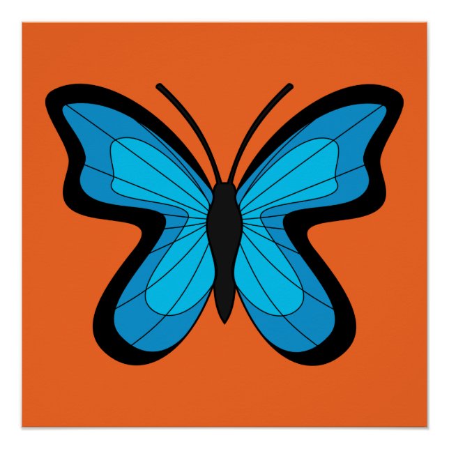 Poster Papillon bleu (Devant)