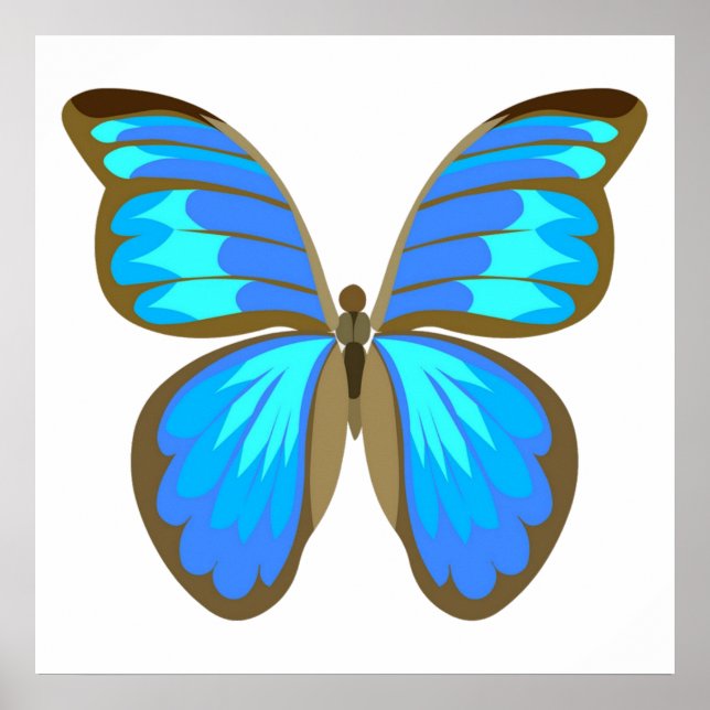 Poster Papillon bleu (Devant)