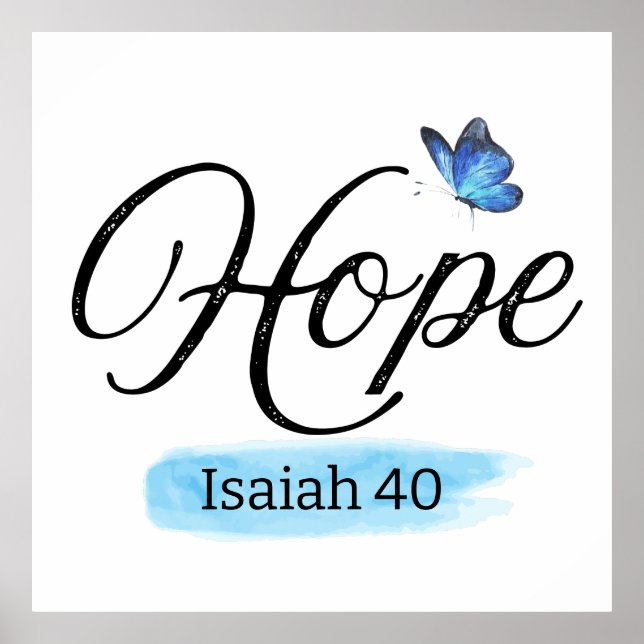 Poster Papillon bleu Hope (Devant)