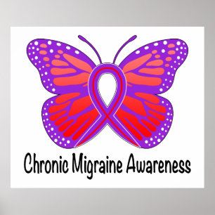 Poster Papillon chronique de conscience de migraine