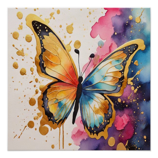Poster Papillon Coloré (Devant)