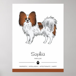 Poster Papillon couleur sable rouge mignon avec texte per
