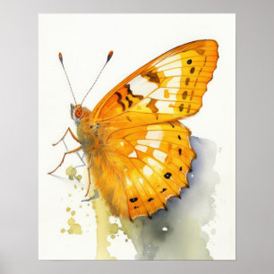 Poster Papillon d'art en soufre orange