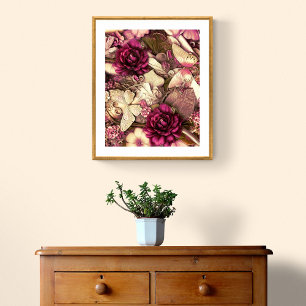 Poster Papillon De Collage Et Décoratif Rose