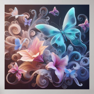 Poster Papillon de fantaisie rêveur