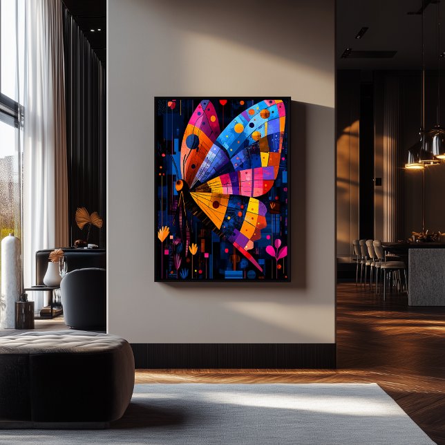 Poster Papillon de géométrie expressionniste - Art actif (Créateur téléchargé)