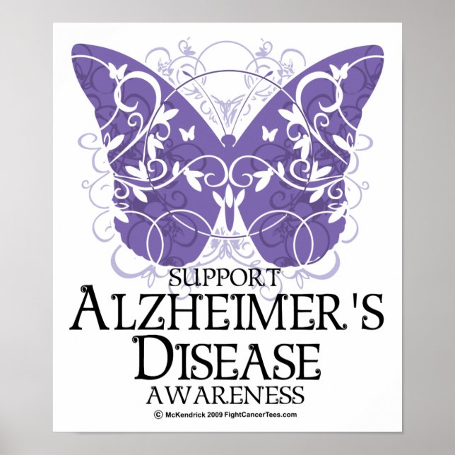 Poster Papillon de la maladie d'Alzheimer (Devant)