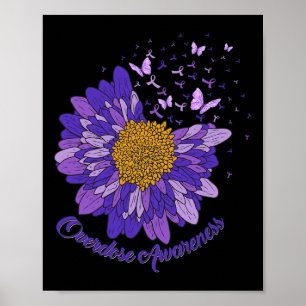 Poster Papillon de marguerite violet sensibilisation à la