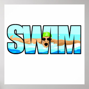 Poster Papillon de natation