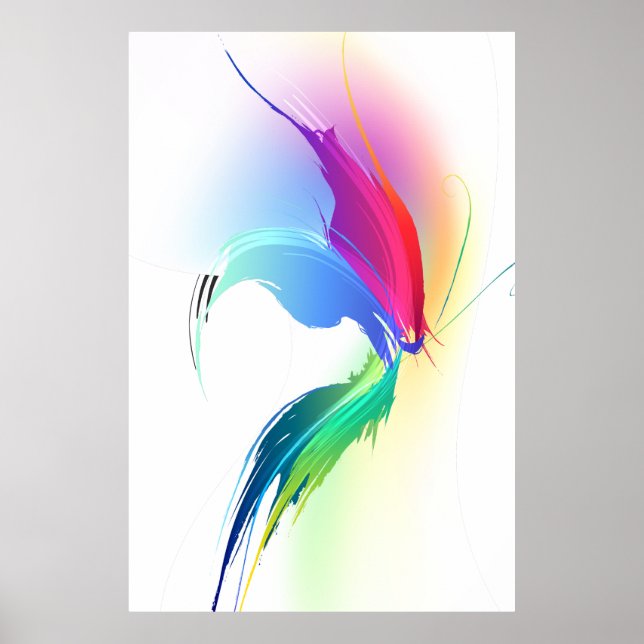 Poster Papillon de peinture Abstrait (Devant)