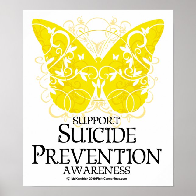 Poster Papillon de prévention du suicide (Devant)