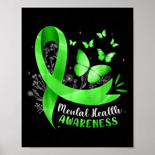 Poster Papillon de sensibilisation à la santé mentale Rub (Devant)