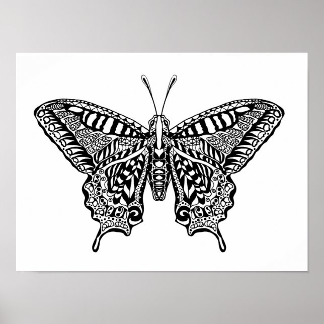 Poster Papillon de style 4 (Devant)