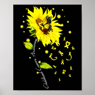 Poster Papillon de tournesol de sensibilisation au cancer