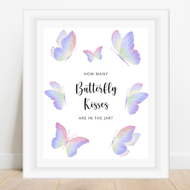 Poster Papillon devine combien de bisous de papillon (Créateur téléchargé)