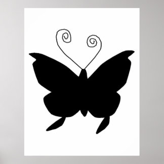 Poster Papillon Diva en noir