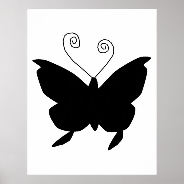 Poster Papillon Diva en noir (Devant)