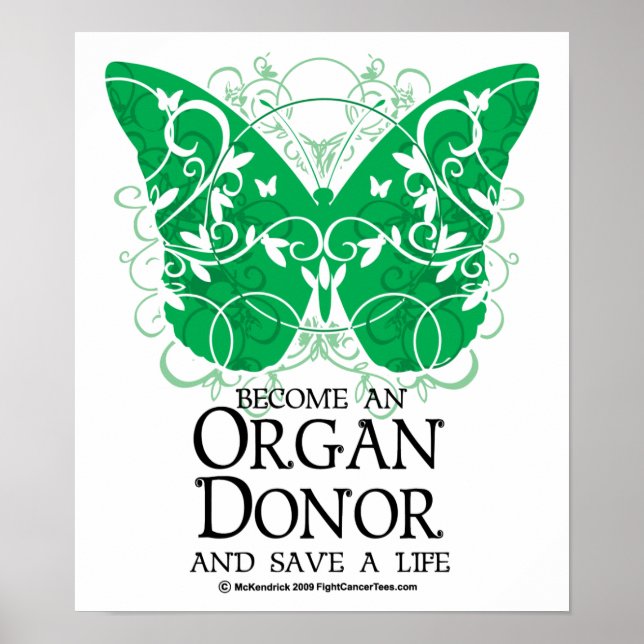 Poster Papillon donneur d'organe (Devant)