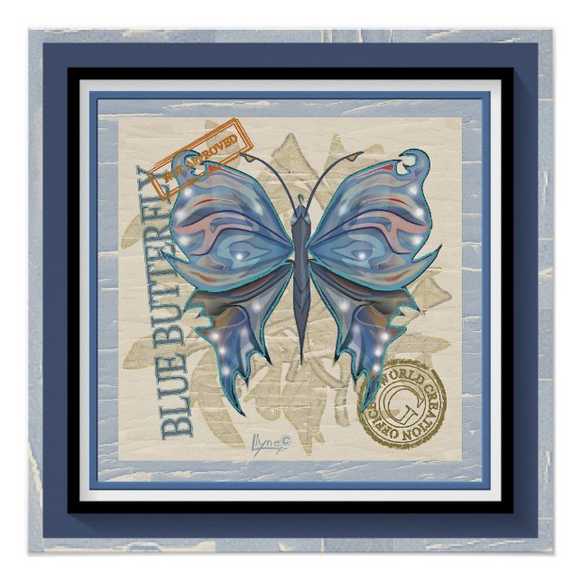 Poster Papillon du bureau de création G (Devant)