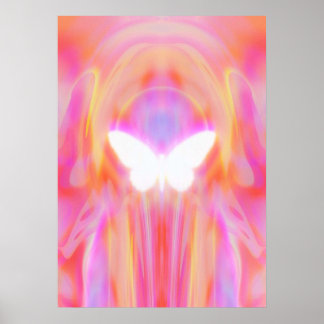 Poster papillon esthétique y2k trippé aura