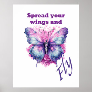 Poster Papillon - Étalez vos ailes et volez