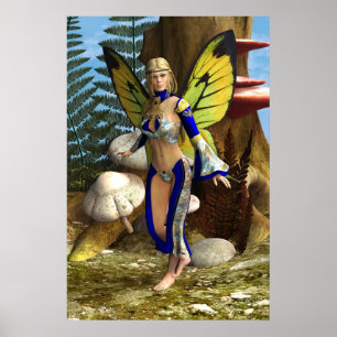 Poster Papillon Fée