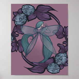 Poster Papillon Fée Violet Déesse Fées Art