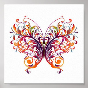 Poster Papillon floral
