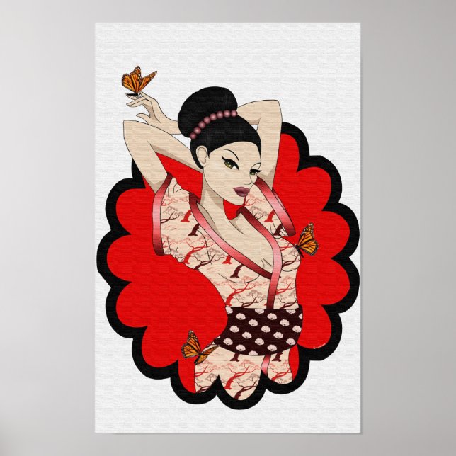 Poster Papillon Geisha (Devant)