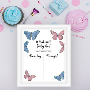 Poster Papillon - Genre révéler Organigramme garçon ou fi