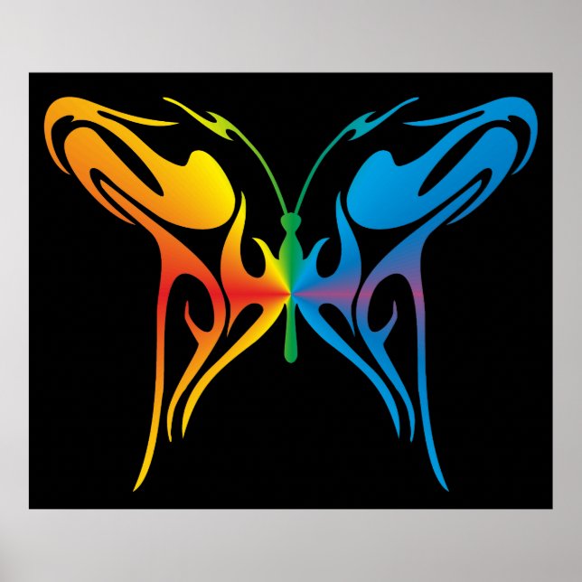 Poster Papillon grisé (Devant)