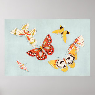 Poster Papillon japonais par Kamisaka Sekka (1904)