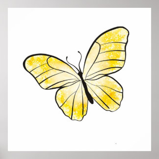 Poster Papillon jaune