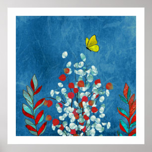 Poster Papillon Jaune