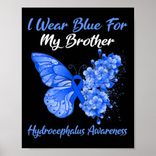 Poster Papillon Je Porte Du Bleu Pour Mon Frère Hydrocéph