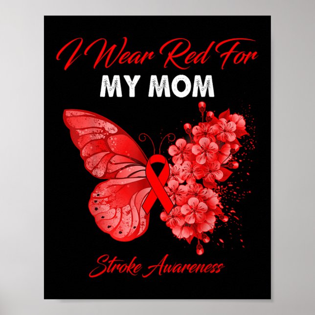 Poster Papillon Je Porte Du Rouge Pour Ma Mère Sensibilis (Devant)