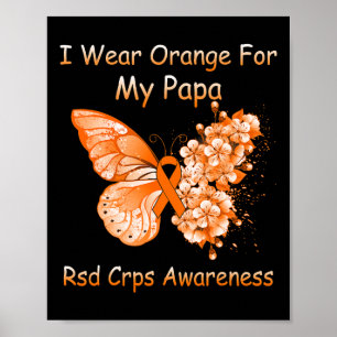 Poster Papillon Je Porte Orange Pour Mon Papa RSD CRPS Aw