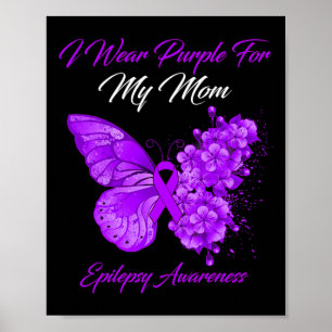 Poster Papillon Je Porte Violet Pour Ma Mère Épilepsie