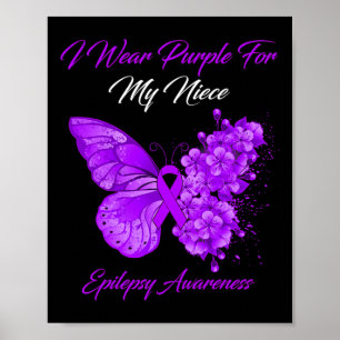 Poster Papillon Je Porte Violet Pour Ma Nièce Epilepsie A