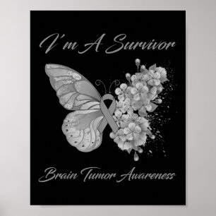 Poster Papillon Je suis Survivant Cerveau Tumeur Sensibil