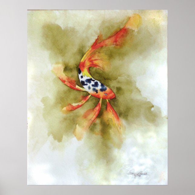 Poster Papillon Koi poisson imprimé (Devant)