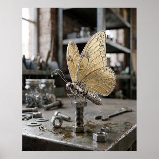 Poster Papillon Lumineux à Ressort