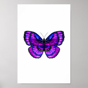 Poster Papillon mauve